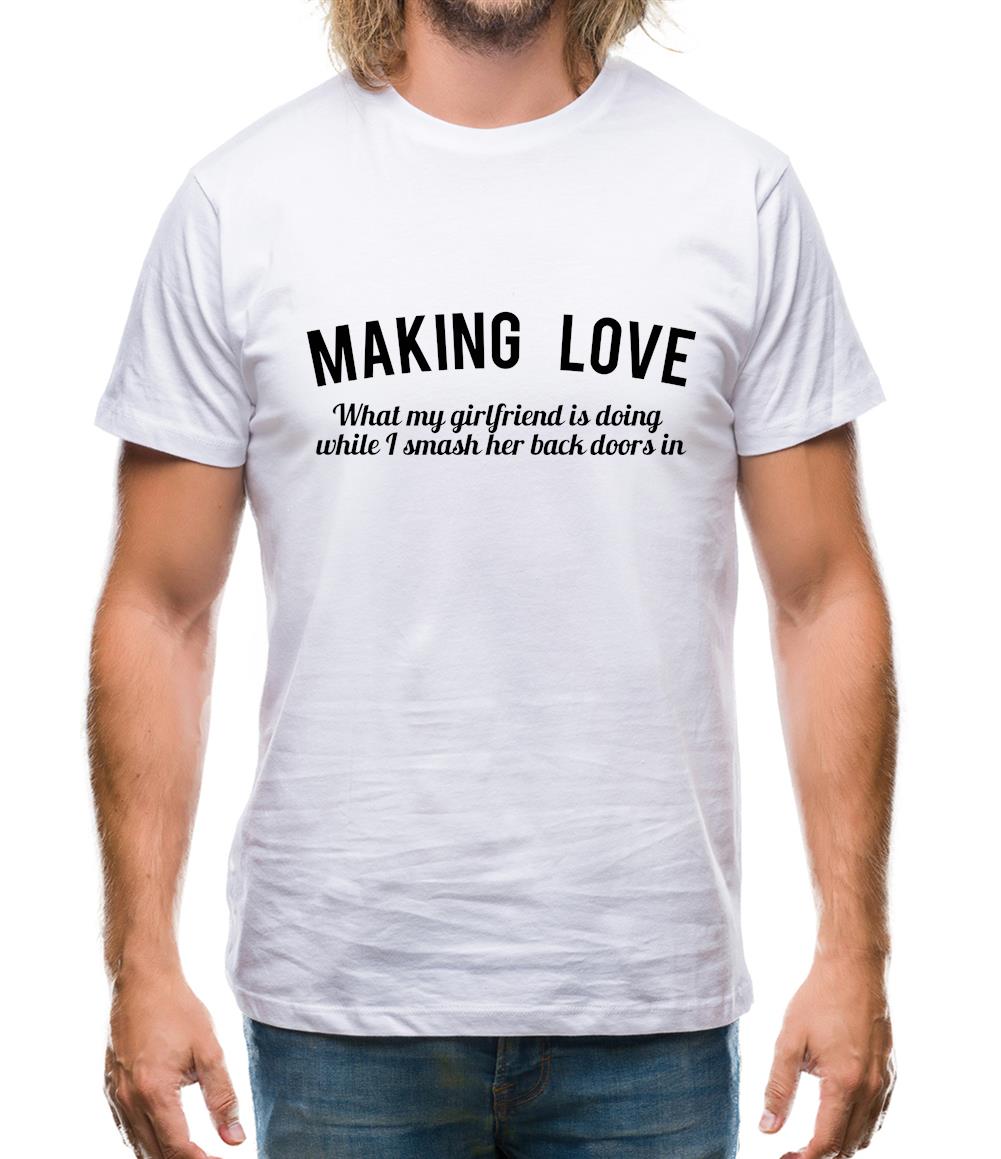 Making Love What My Girlfriend Is Doing While I Smash Her Back Doors In Mens T-Shirt