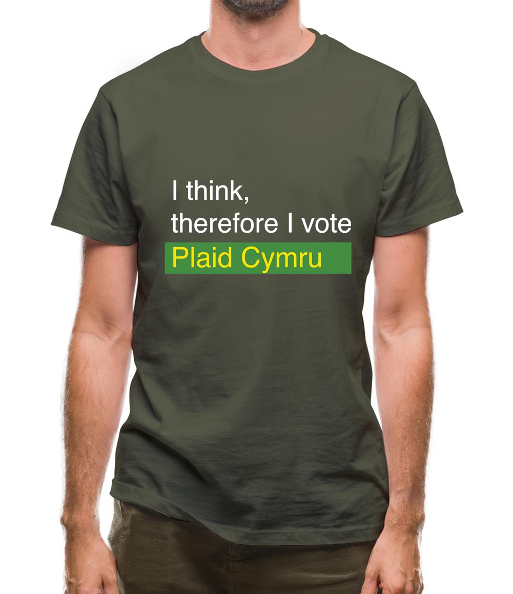 I Think, Therefore I Vote Plaid Cymru Mens T-Shirt