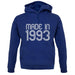 Made In 1993 unisex hoodie