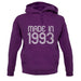 Made In 1993 unisex hoodie