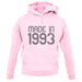 Made In 1993 unisex hoodie