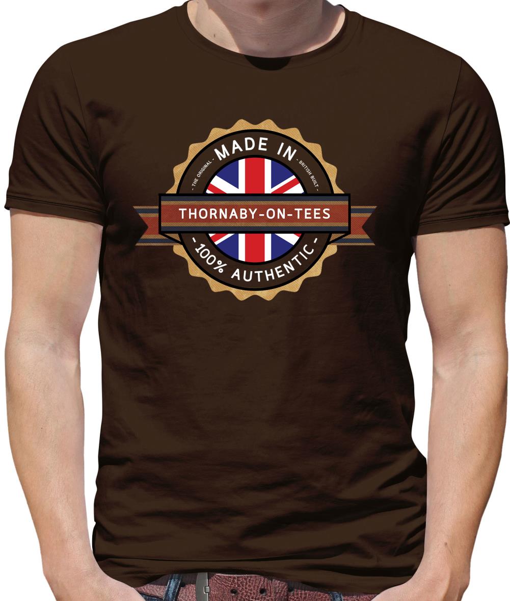 Made In Thornaby-On-Tees 100% Authentic Mens T-Shirt