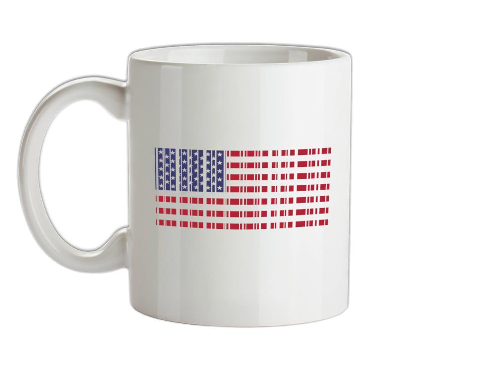 USA Barcode Style Flag Ceramic Mug
